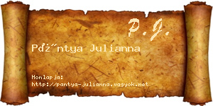Pántya Julianna névjegykártya