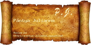 Pántya Julianna névjegykártya
